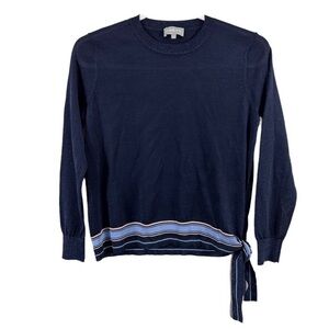 Ports Navy Blue Shimmer Sweater Side Tie